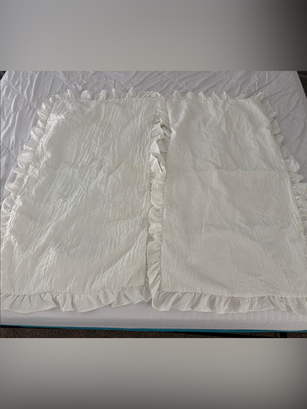 White Ruffled Pillow Shams - Set of 2
